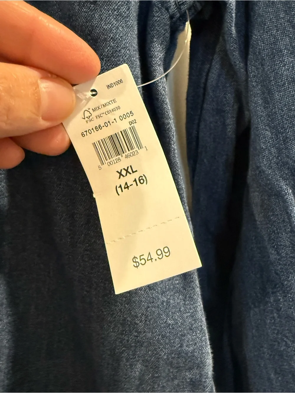 GAP Denim Long Sleeve Western Shirt in Blue with White Snap Buttons